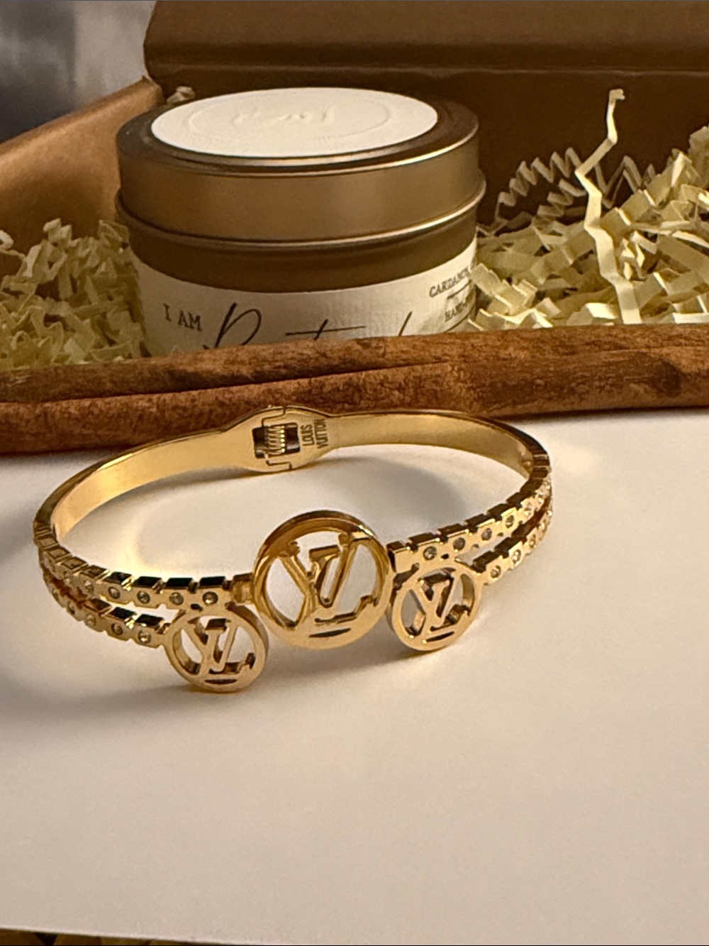 Fashion Jewelry Gold Triple-Logo Disc Bracelet - Women Jewelry